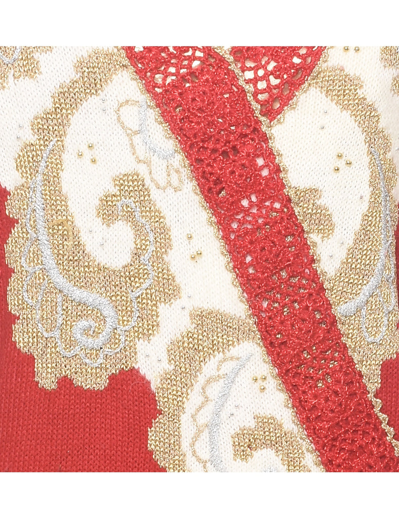 Lurex Thread Pattern Jumper - L
