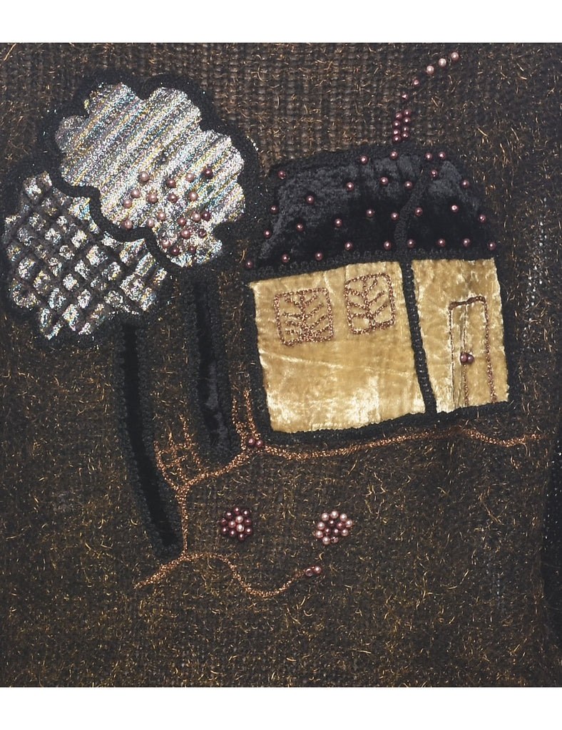 Lurex Thread Pattern Jumper - L