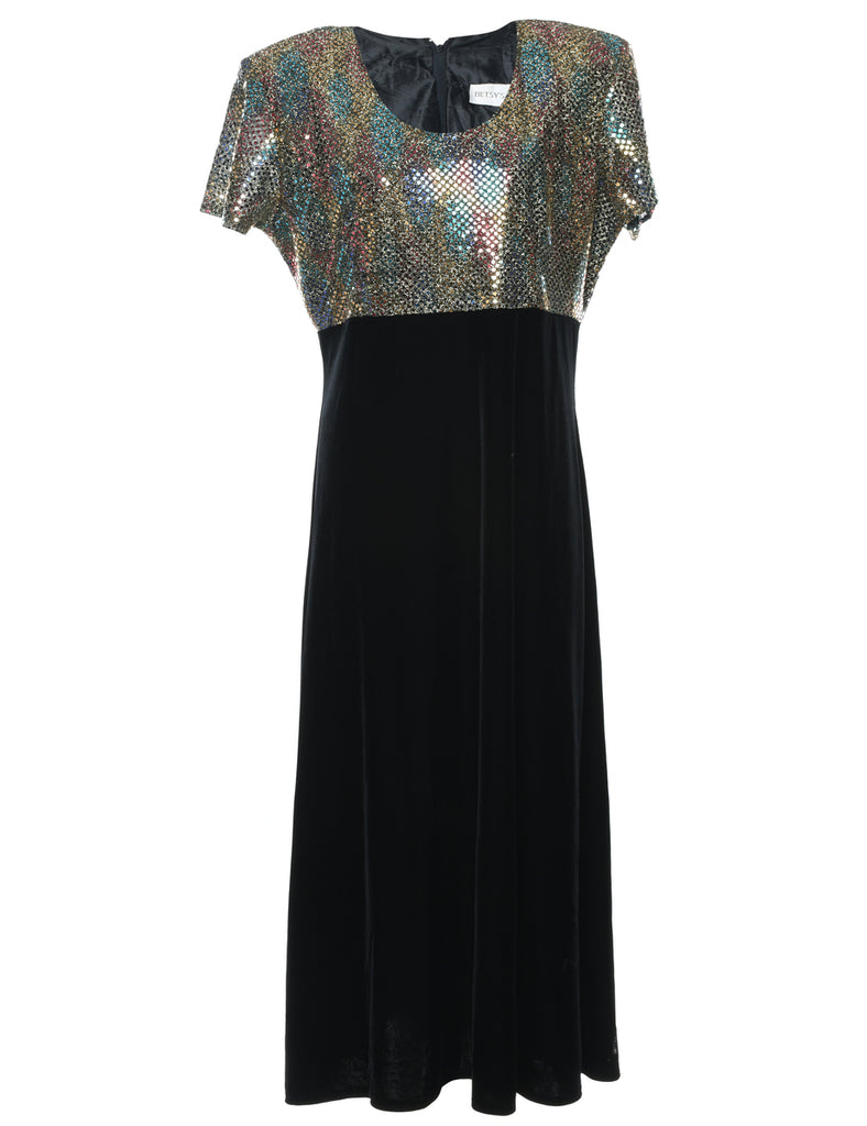 Lurex Thread Pattern Maxi Dress - XL