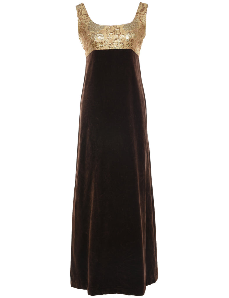 Lurex Thread Pattern Maxi Dress - S