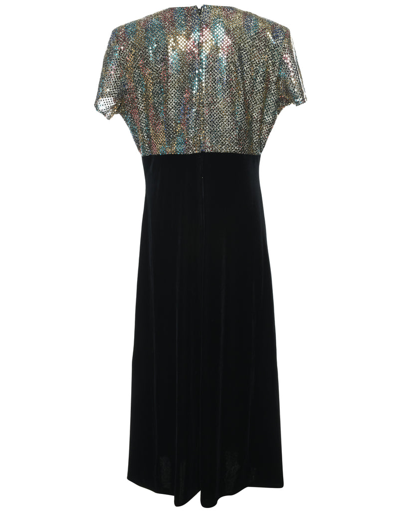 Lurex Thread Pattern Maxi Dress - XL