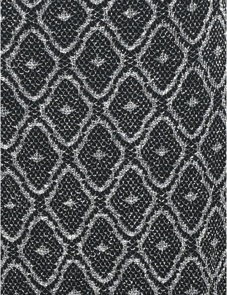 Lurex Thread Pattern Maxi Dress - M