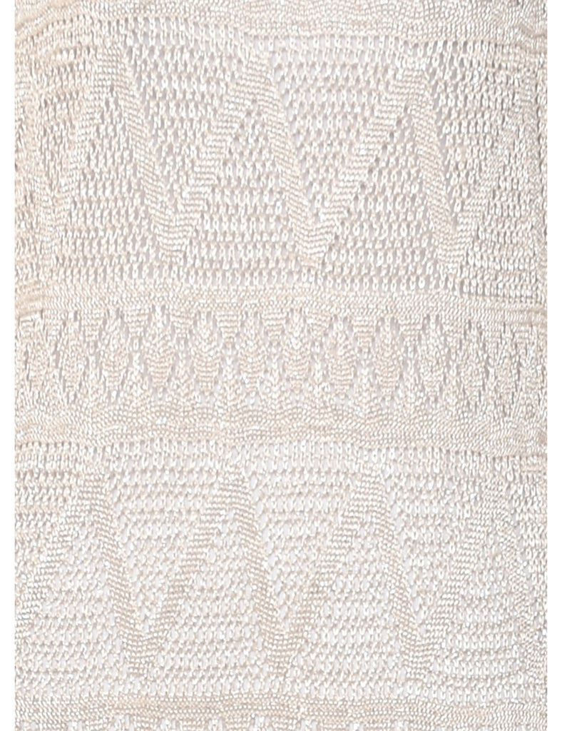Lurex Thread Pattern Maxi Dress - M