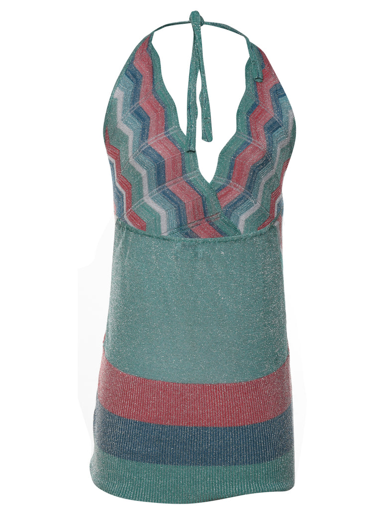 Lurex Thread Pattern Multi-Colour Knit Top - XL