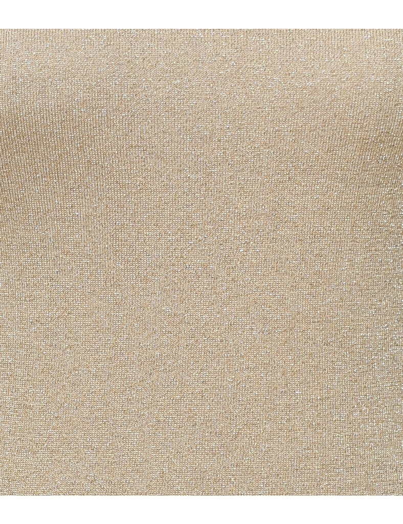 Lurex Thread Pattern Turtleneck Jumper - S