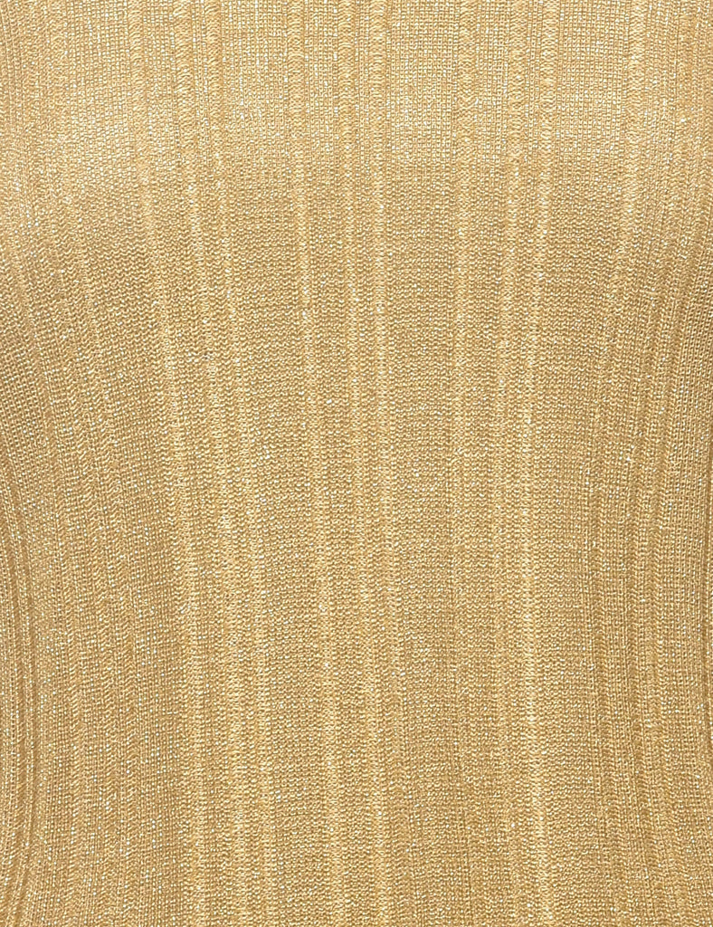 Lurex Thread Pattern Turtleneck Jumper - L