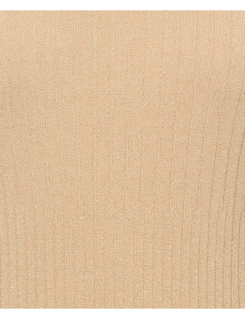 Lurex Thread Pattern Turtleneck Jumper - M