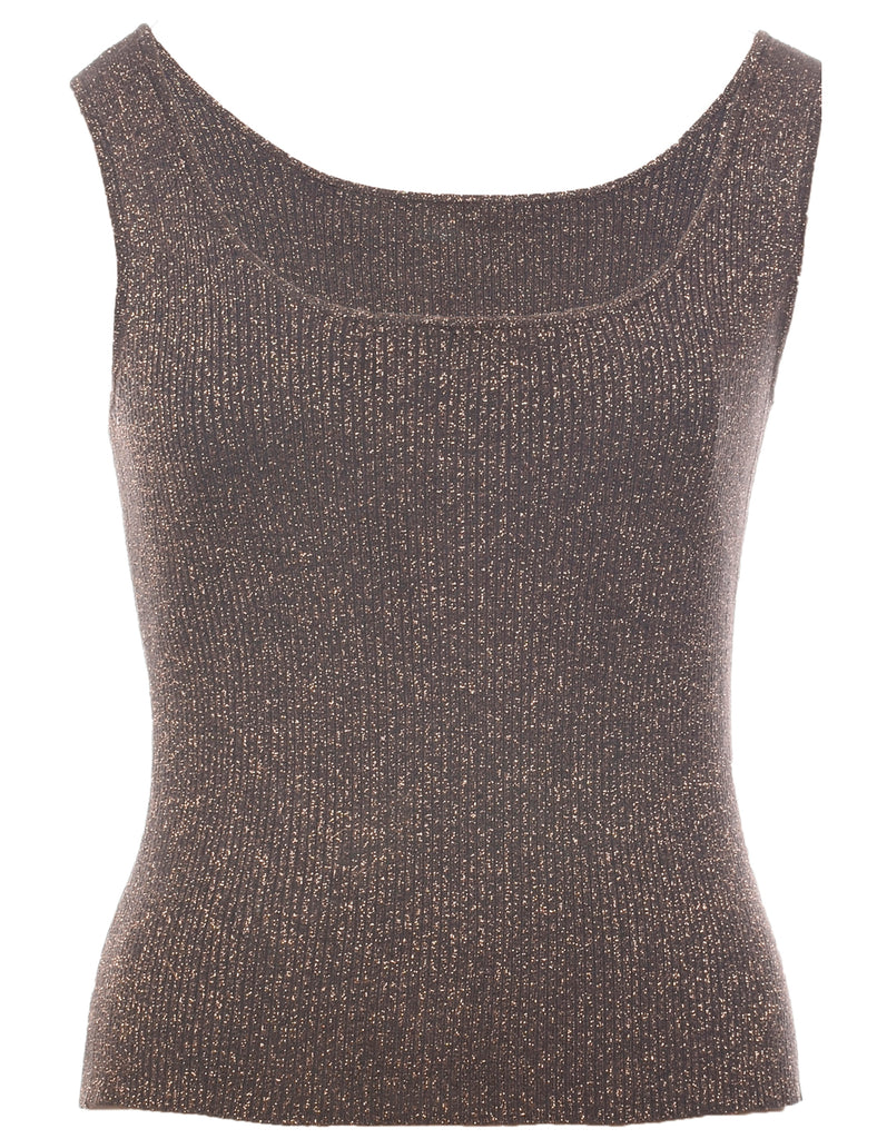 Lurex Thread Pattern Vest - XS