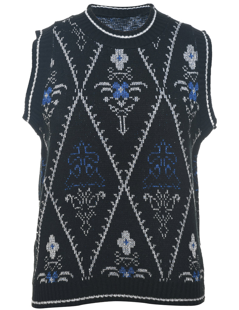 Lurex Thread Pattern Vest - M