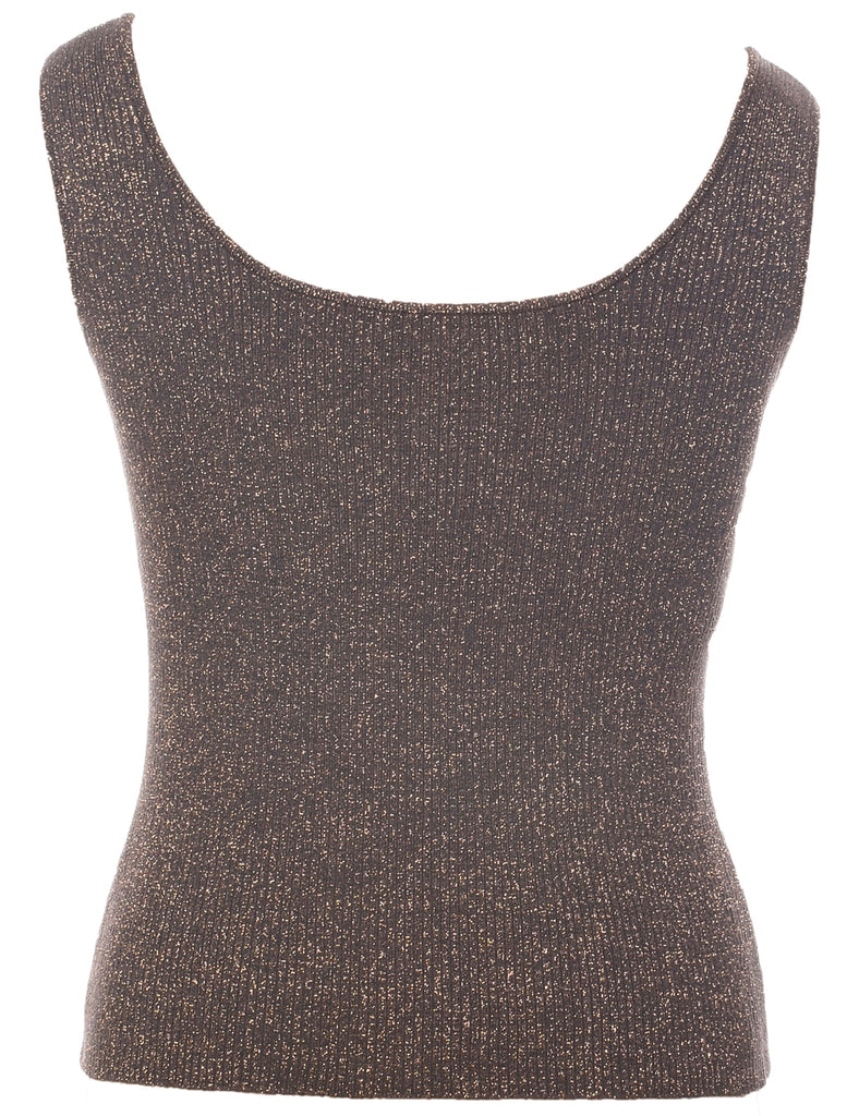 Lurex Thread Pattern Vest - XS