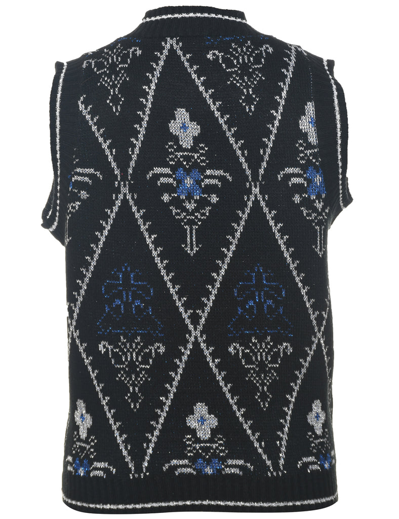 Lurex Thread Pattern Vest - M