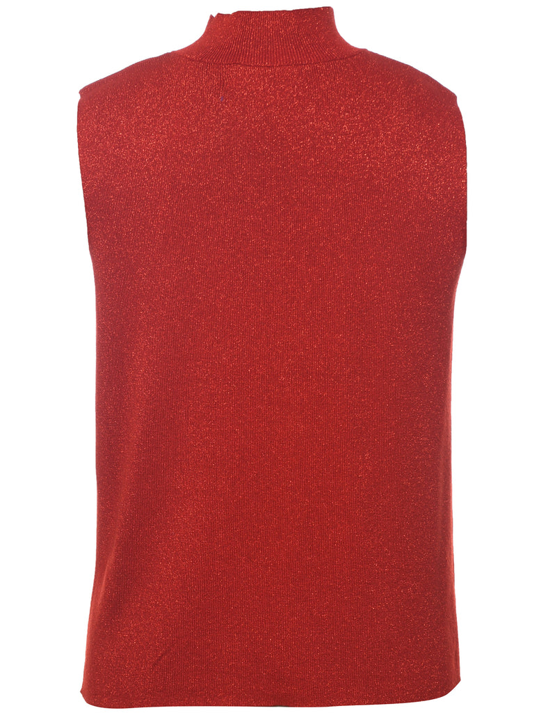 Lurex Thread Pattern Vest - L