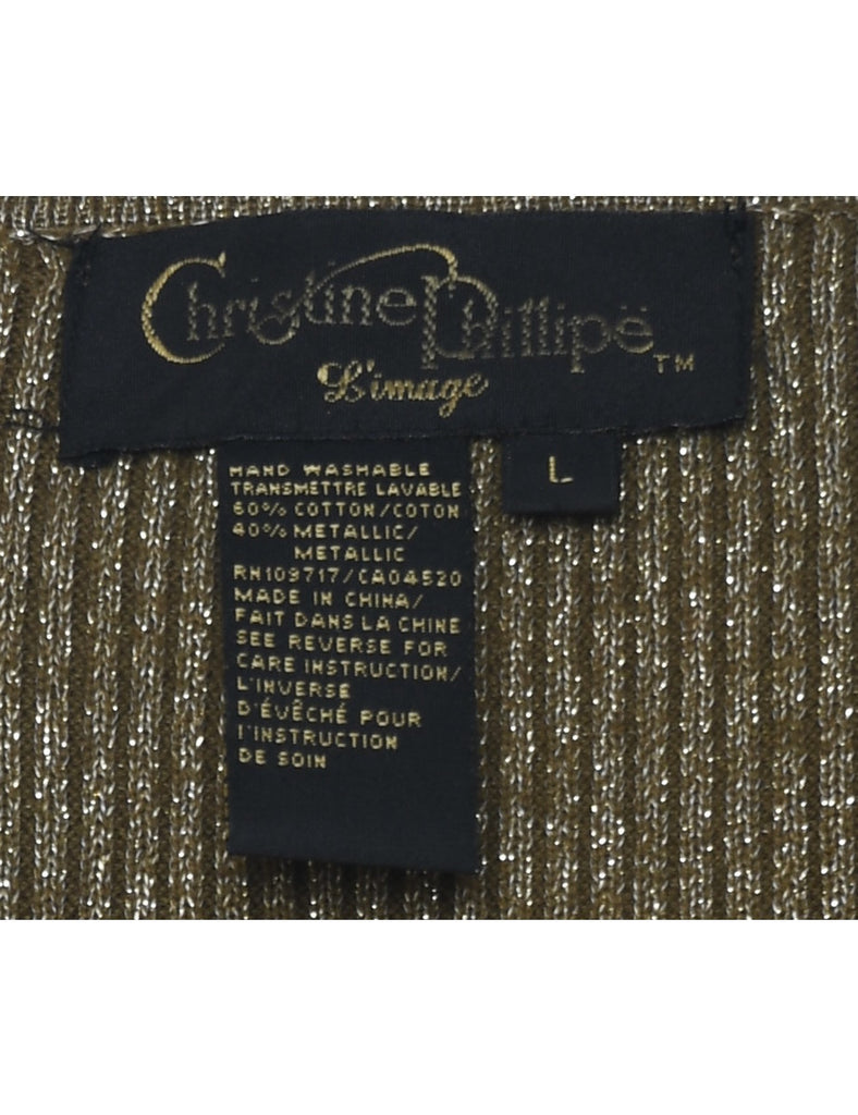 Lurex Thread Pattern Vest - L