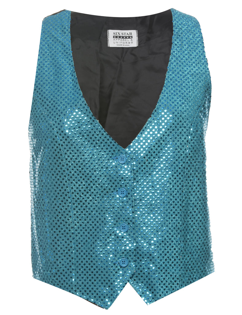 Lurex Thread Pattern Waistcoat - L