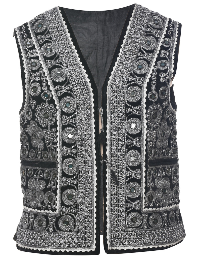 Lurex Thread Pattern Waistcoat - L