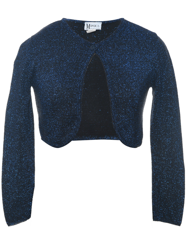 Lurex Thread Pattern Y2K Bolero Cardigan - M