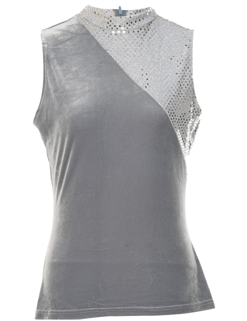 Lurex Velvet Evening Top - L