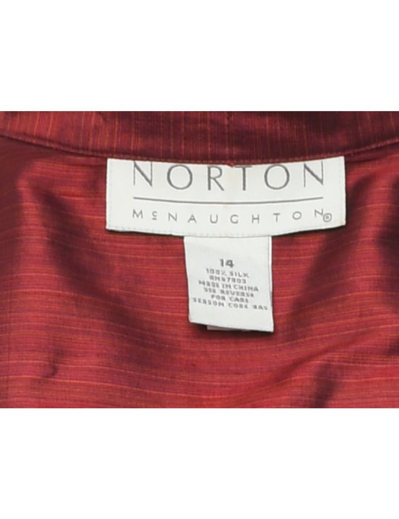 Maroon 100% Silk Shirt - XL