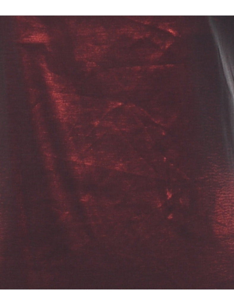 Maroon 1990s Metallic Evening Dress - M
