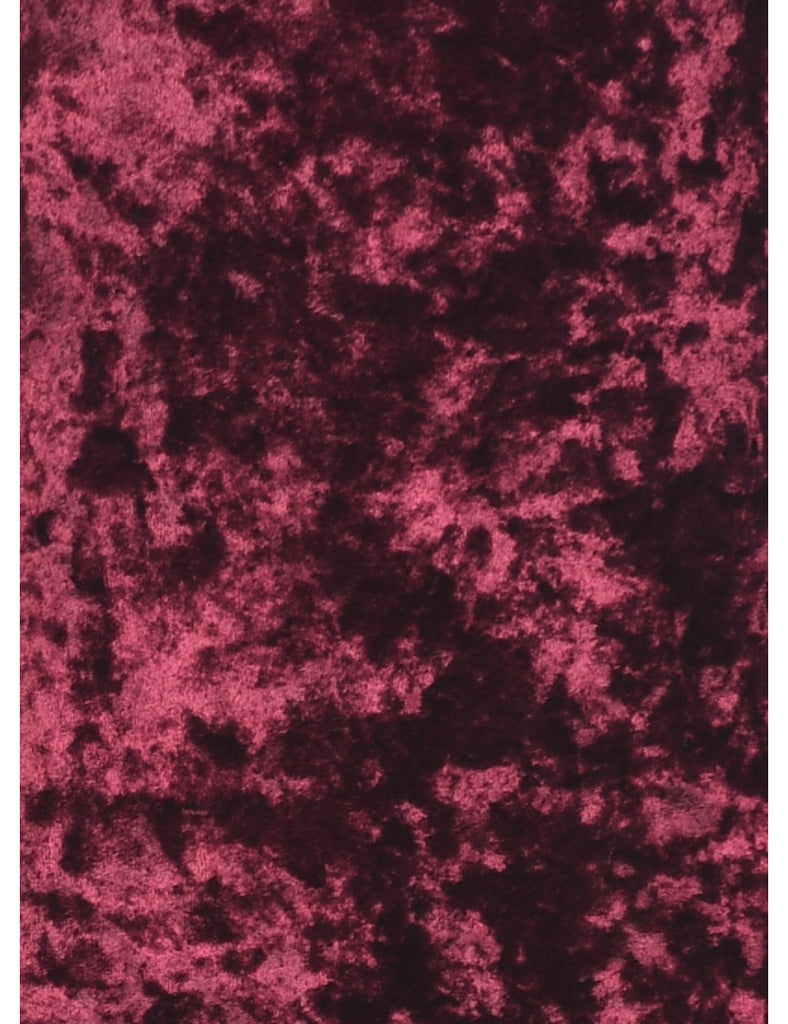 Maroon 1990s Velvet Evening Dress - S