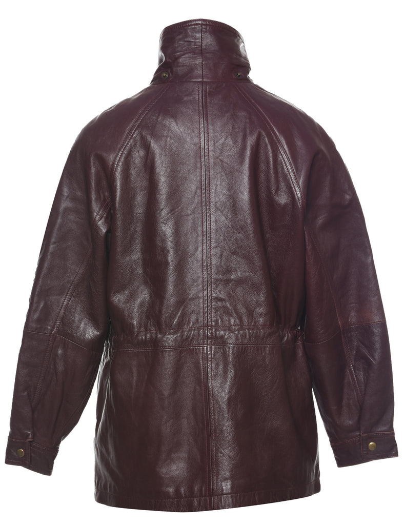 Maroon Leather Jacket - M