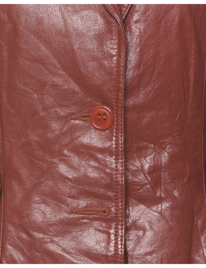 Maroon Leather Jacket - M