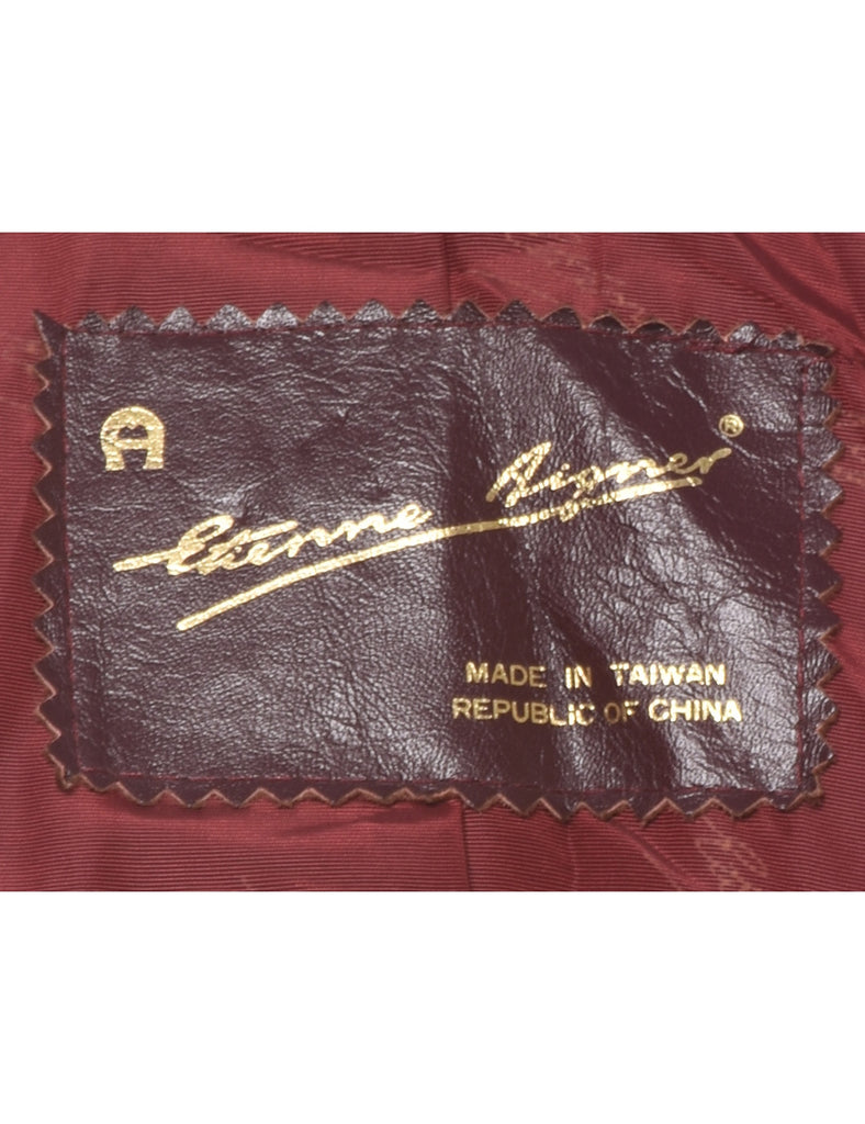 Maroon Leather Jacket - M