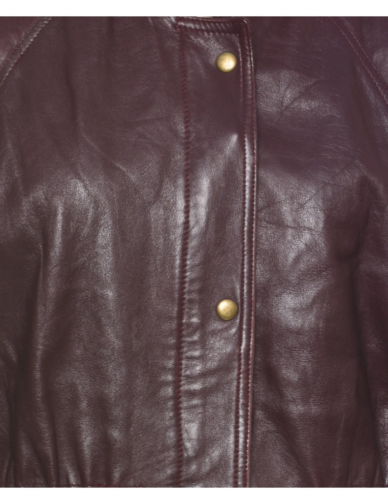 Maroon Leather Jacket - M