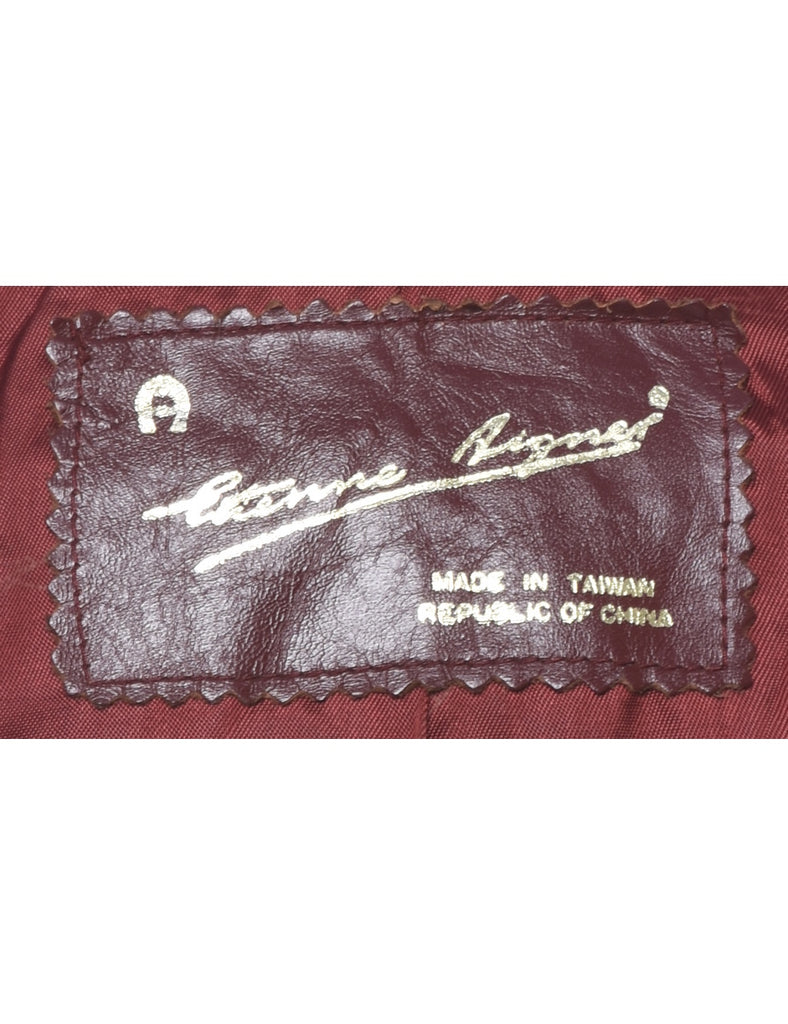 Maroon Leather Jacket - M