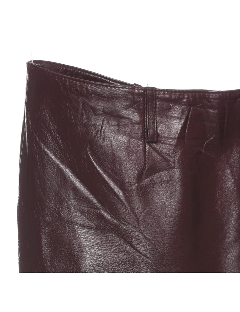 Maroon Leather Trousers - W34 L30