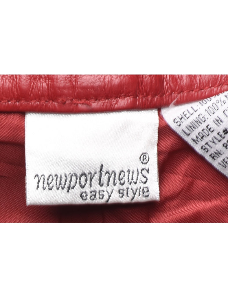 Maroon Leather Trousers - W30 L29