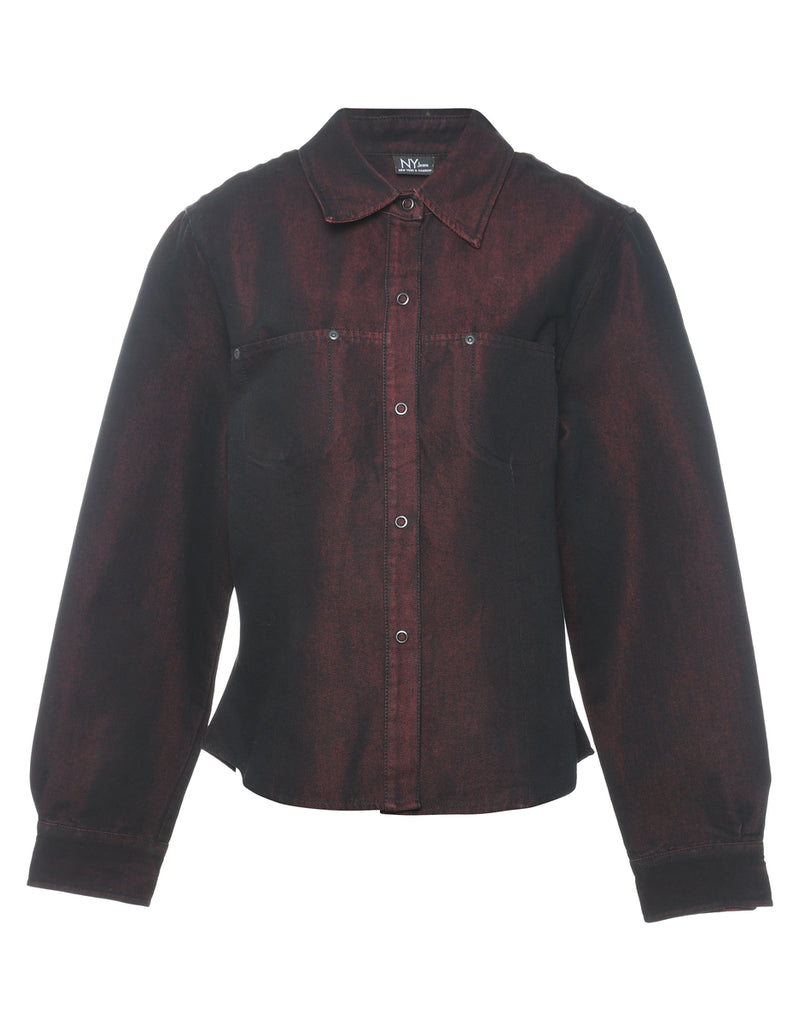 Maroon Metallic Long Sleeve Shirt - XL