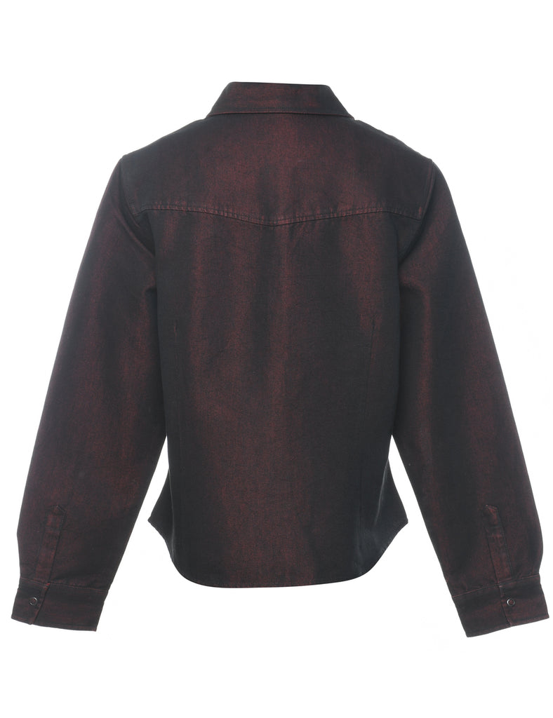Maroon Metallic Long Sleeve Shirt - XL