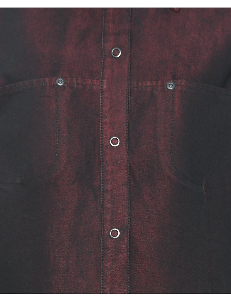 Maroon Metallic Long Sleeve Shirt - XL