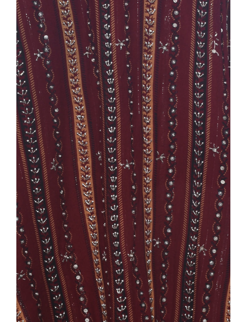 Maroon Midi Skirt - L