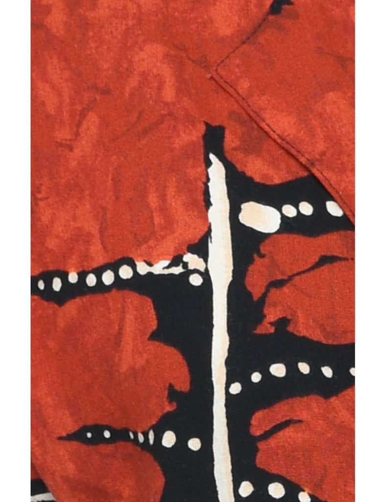 Maroon Patterned Silk Shirt - S