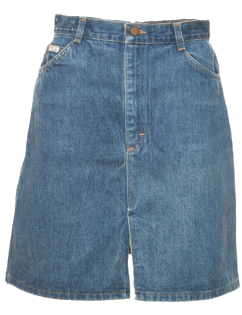 Medium Wash Denim A-line Skirt - S