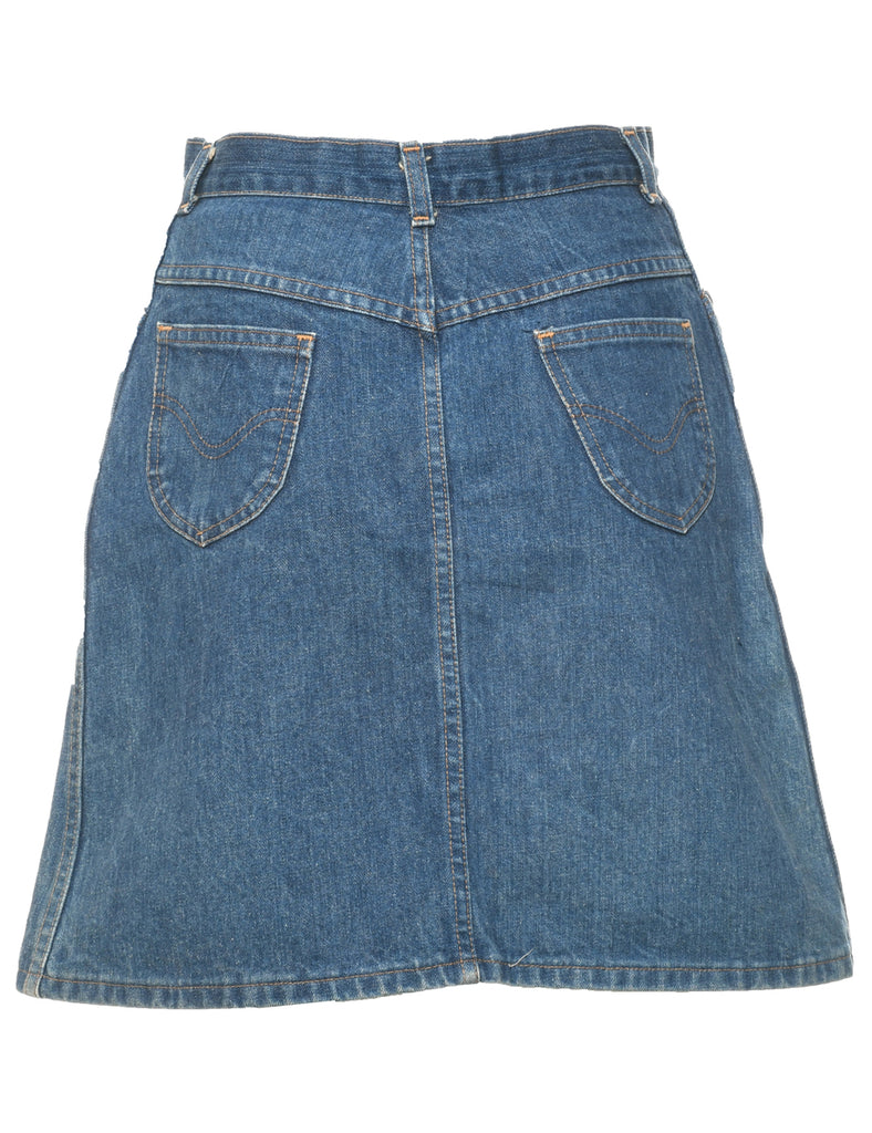 Medium Wash Denim A-line Skirt - S