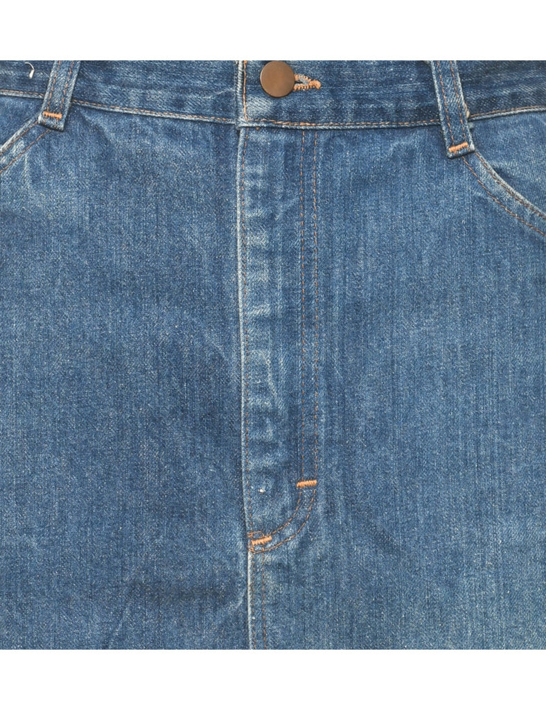 Medium Wash Denim A-line Skirt - S