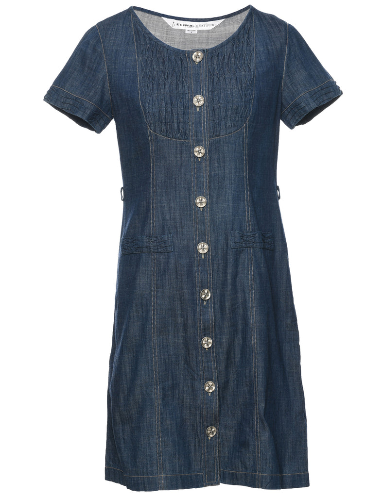 Medium Wash Denim Dress - S