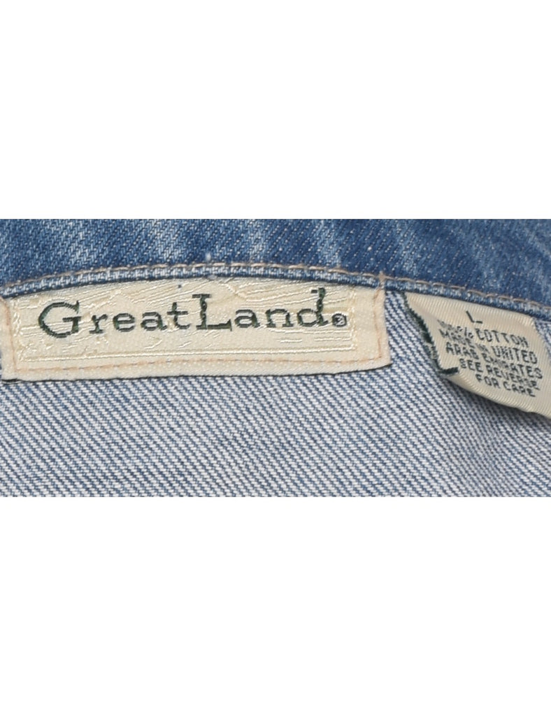 Medium Wash Denim Jacket Vest - L