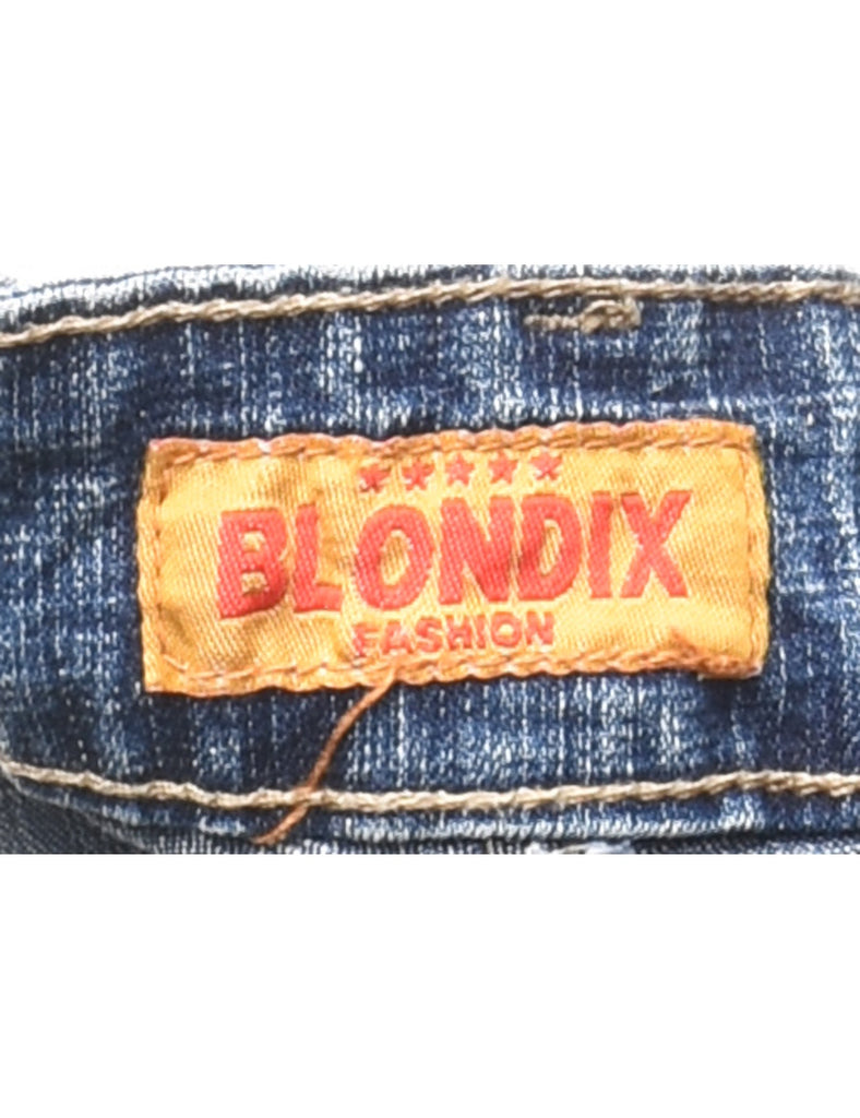 Medium Wash Embellished Y2K Jeans - W32 L26