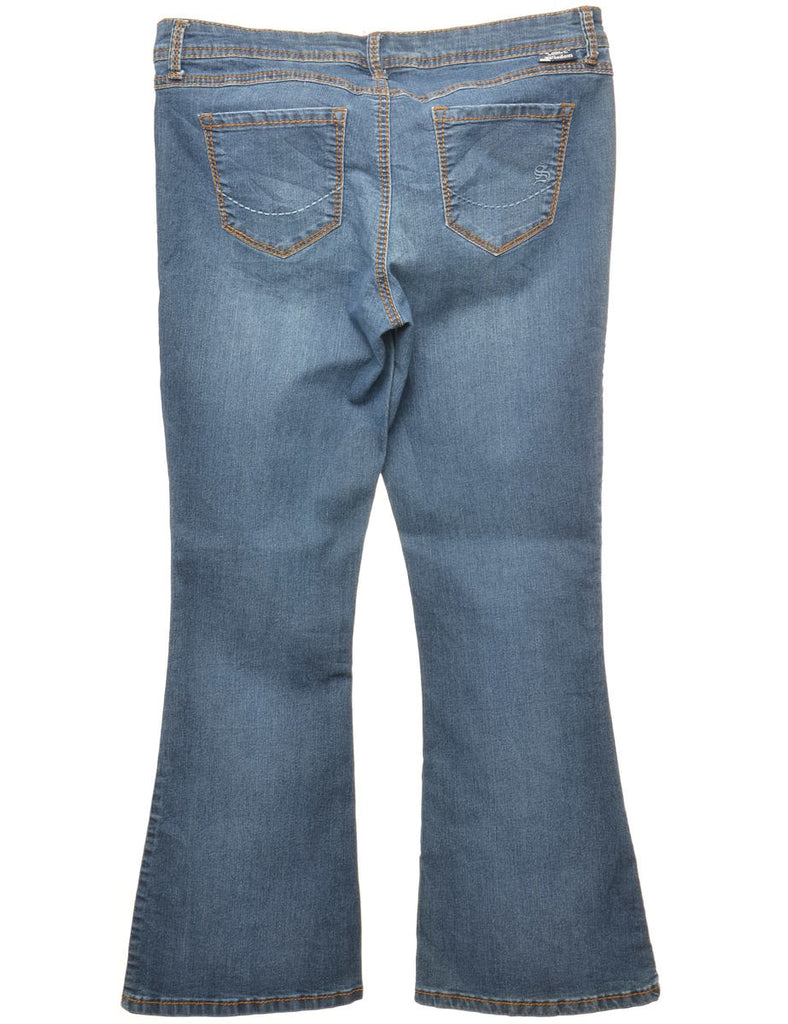 Medium Wash Low-Rise Y2K Flared Jeans - W36 L31