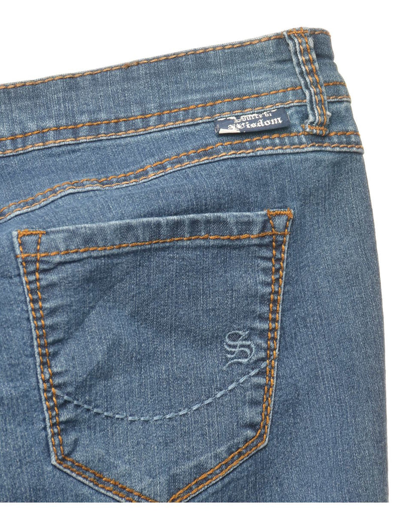 Medium Wash Low-Rise Y2K Flared Jeans - W36 L31