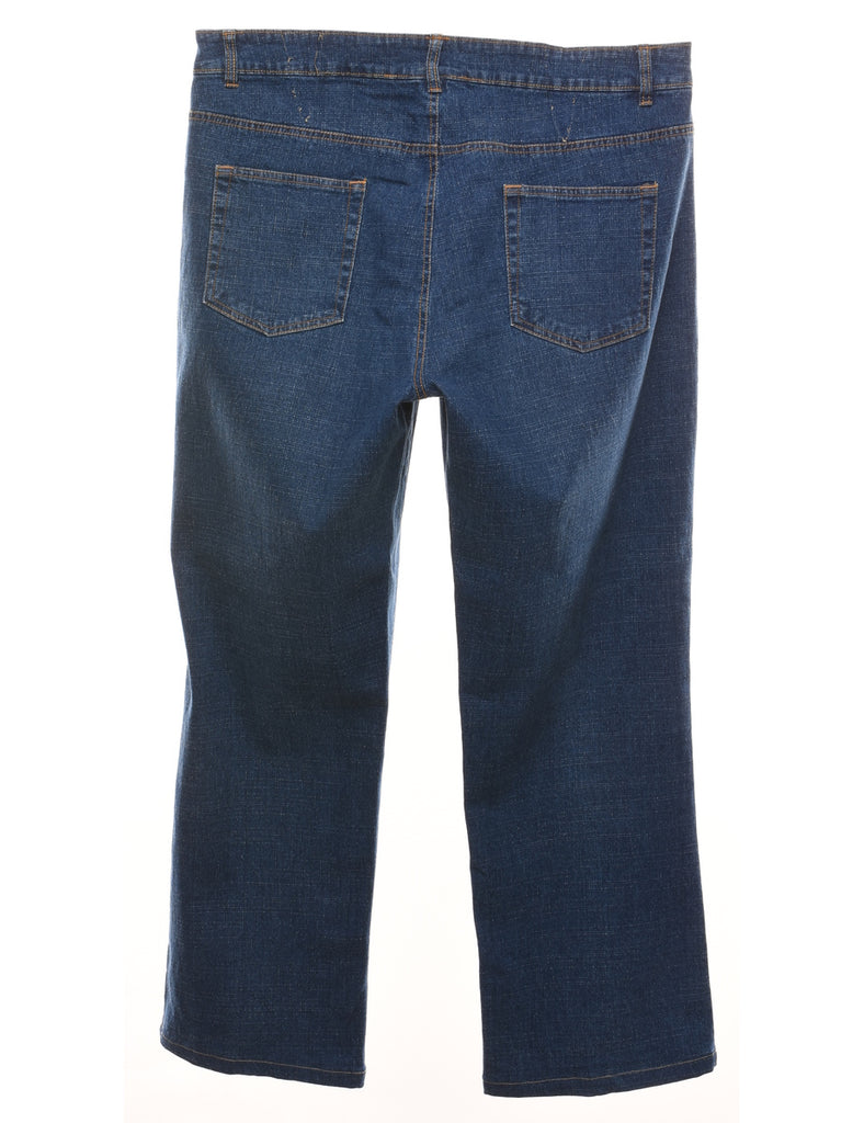 Medium Wash Paisley Y2K Embroidered Jeans - W36 L30