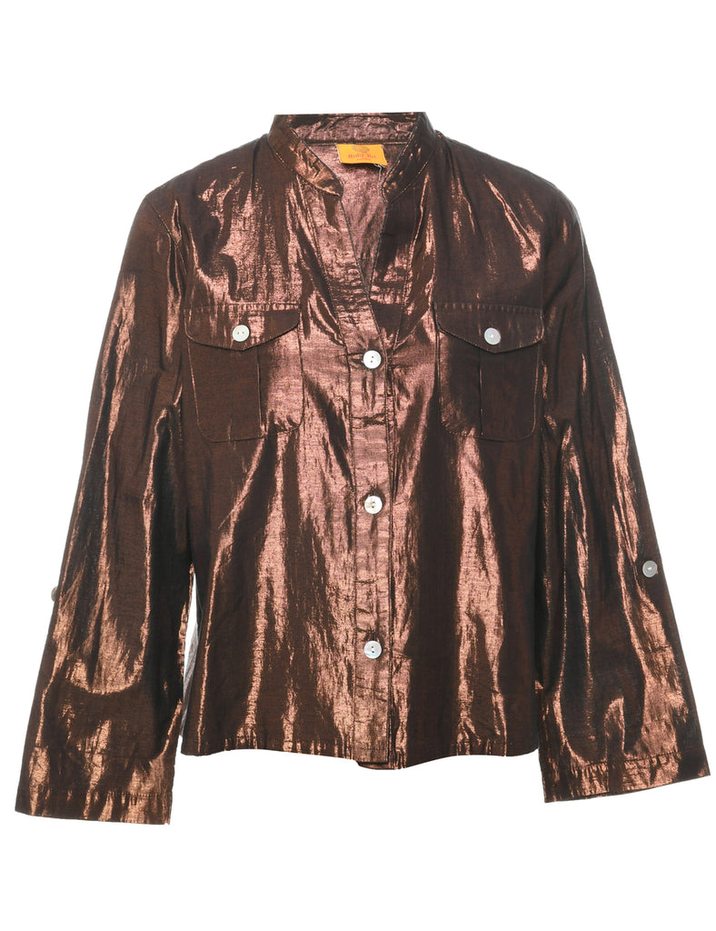 Metallic Evening Blouse - M