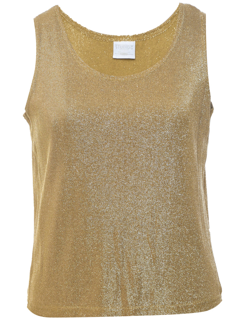 Metallic Look Vest - L