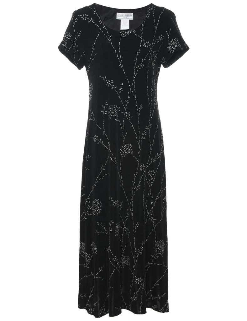 Metallic Pattern Evening Dress - L