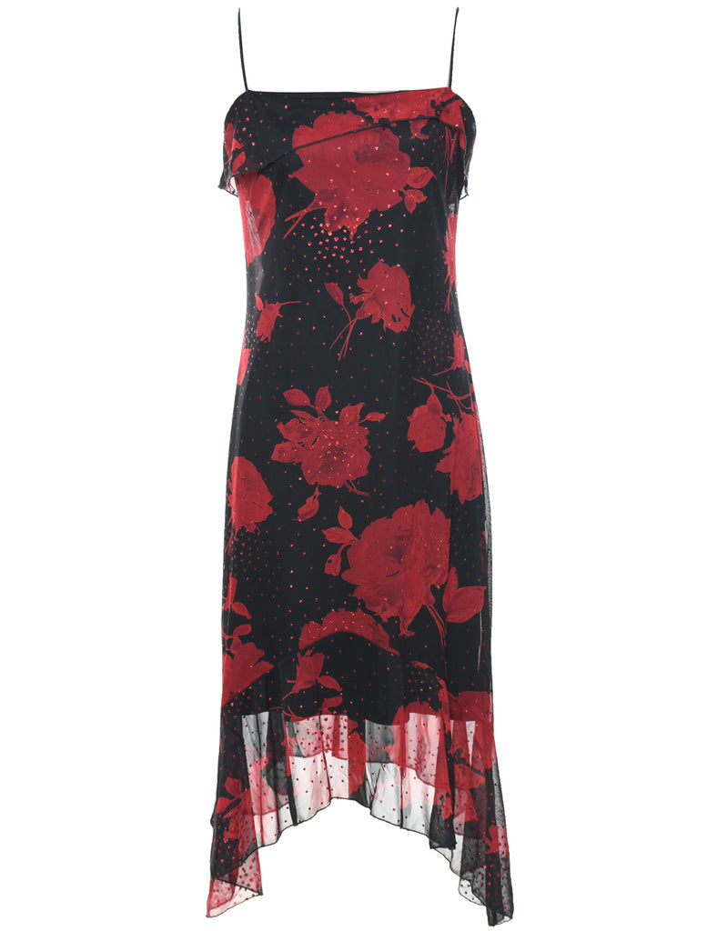 Metallic Pattern Evening Dress - M