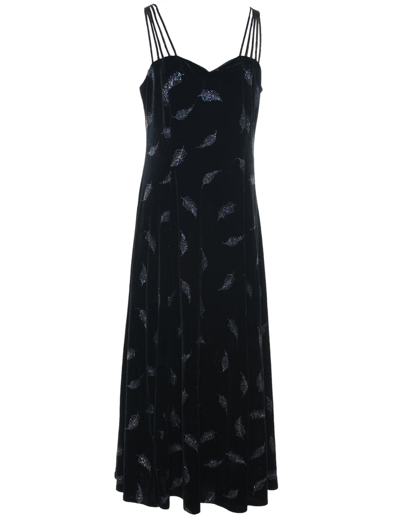 Metallic Pattern Evening Dress - M